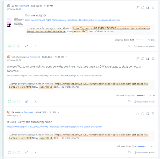 Pozytywne wzmianki to przede wszystkim komentarze użytkowników mediów społecznościowych.